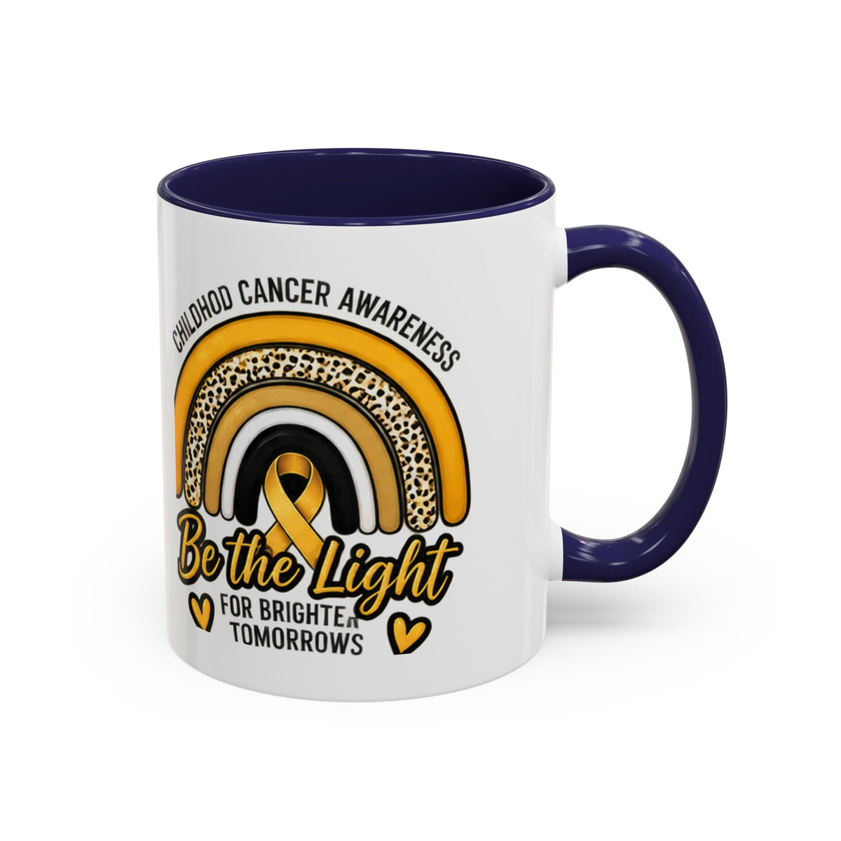 Childhood Cancer Awareness Accent Coffee Mug — "Be the Light" 11/15oz