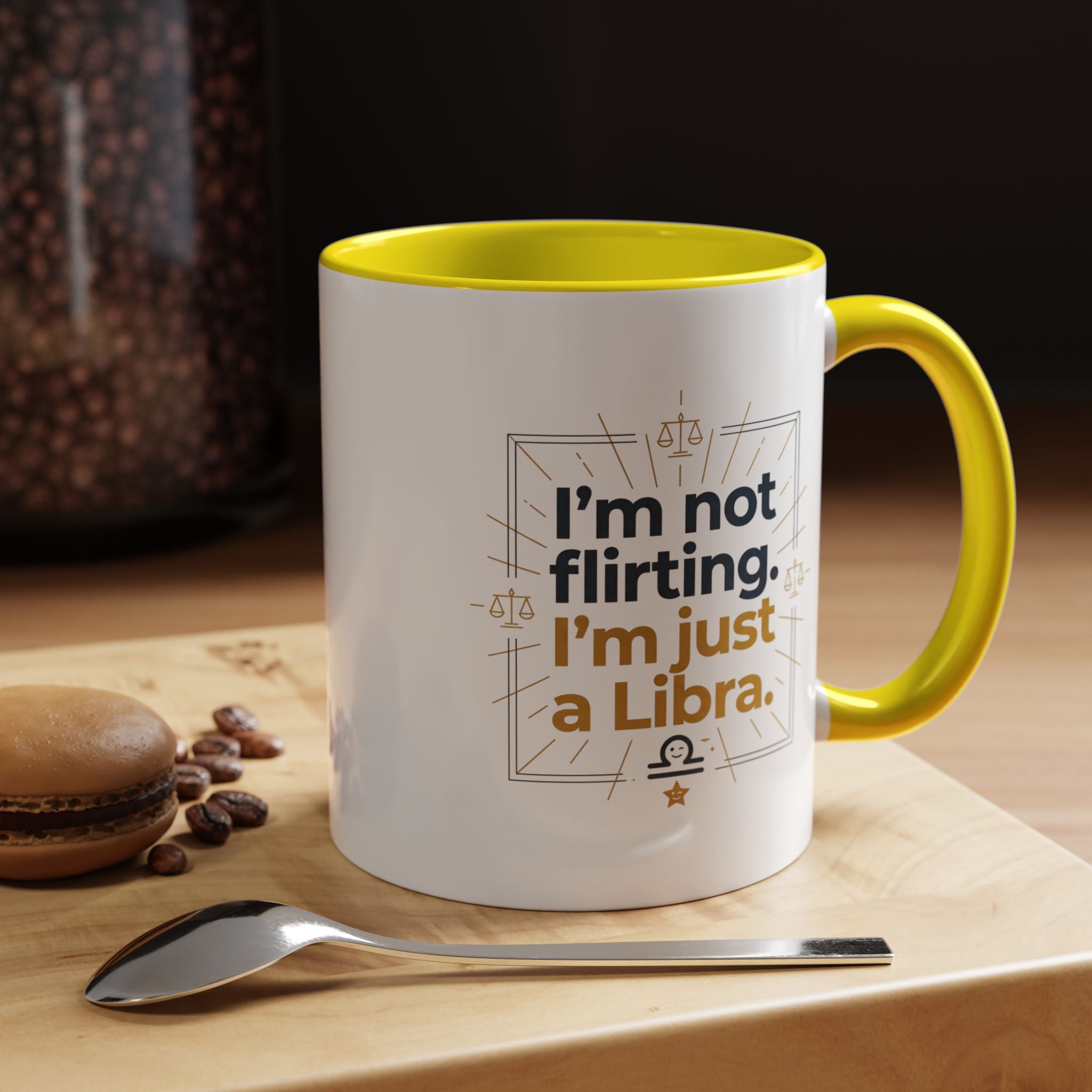 Libra Coffee Mug - "I'm Not Flirting, I'm Just a Libra" Accent Mug
