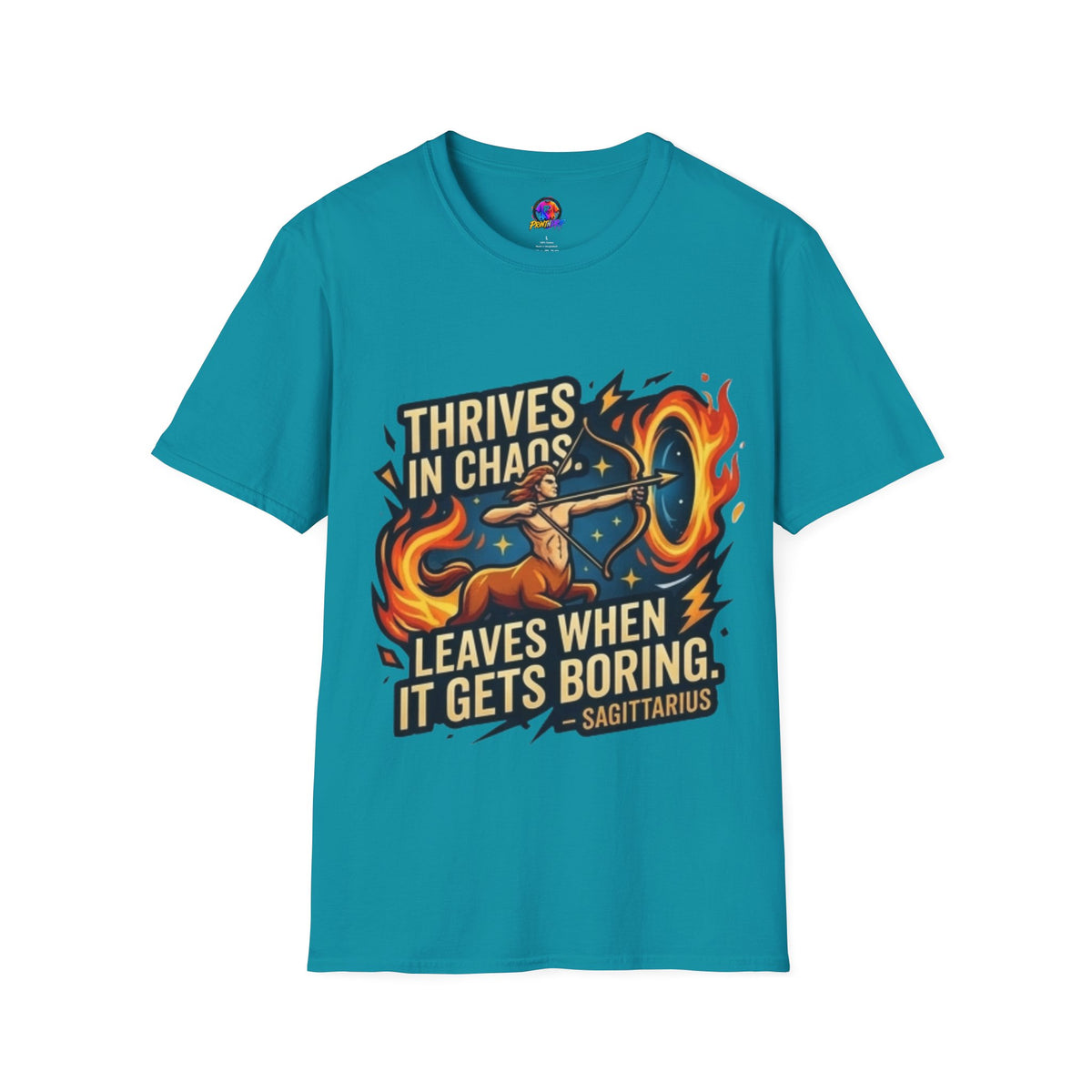 Sagittarius Archer T‑Shirt — "Thrives in Chaos" Zodiac Fire Sign Tee