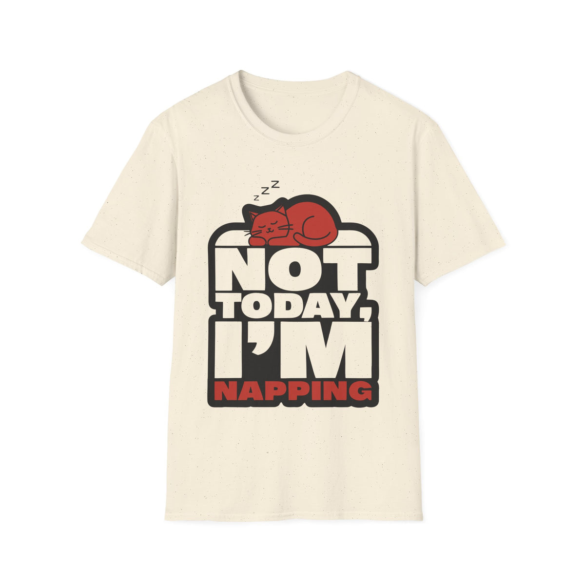 Not Today I'm Napping Orange Cat Tee - Funny Lazy Kitten Bubble Graphic T-Shirt - Trending Now - September 2026