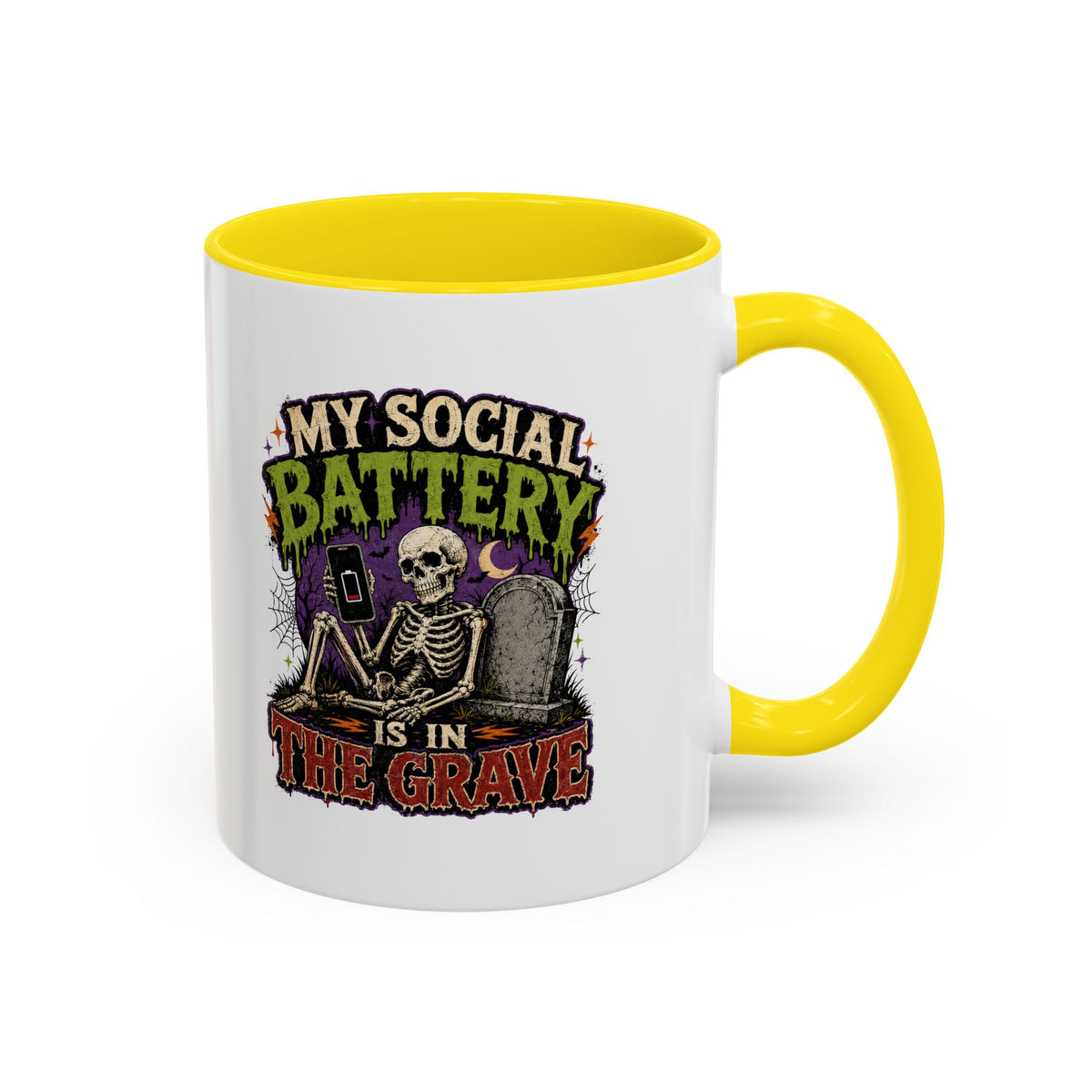 Halloween  My Social Battery Accent Coffee Mug