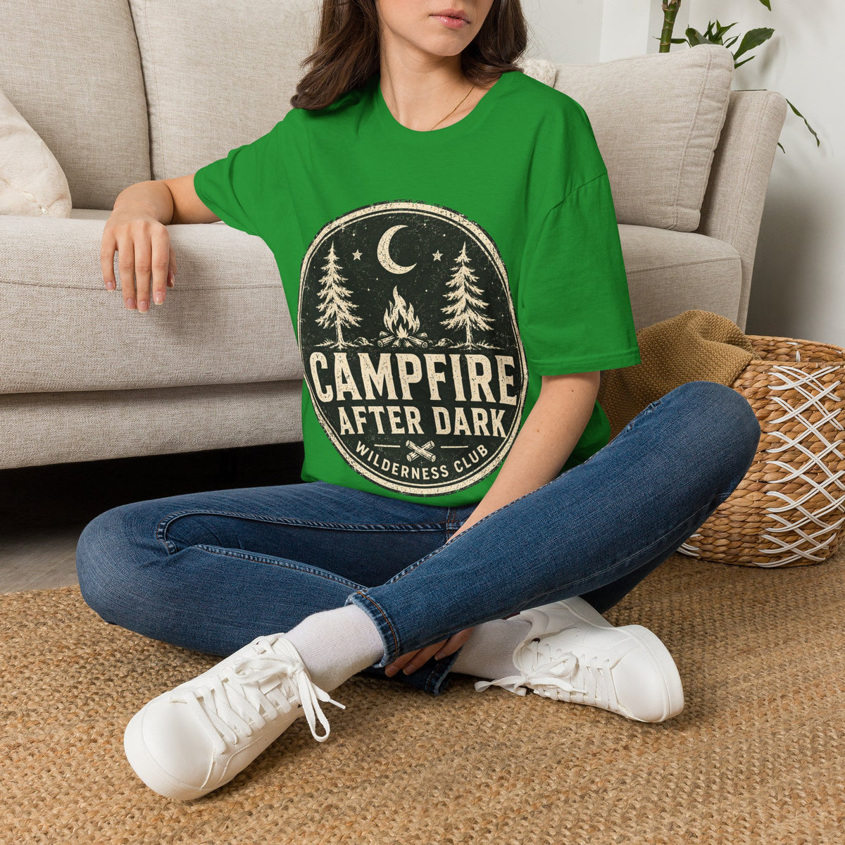 Campfire After Dark Tee — Vintage Wilderness Camping T-Shirt