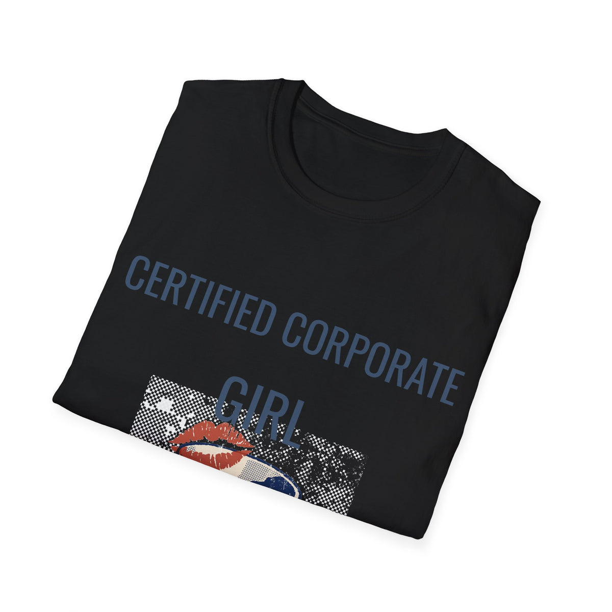 "Certified Corporate Girl" Coffee Cup Lipstick Graphic Tee - Funny Office Humor White T-Shirt - Trending Now - September 2026