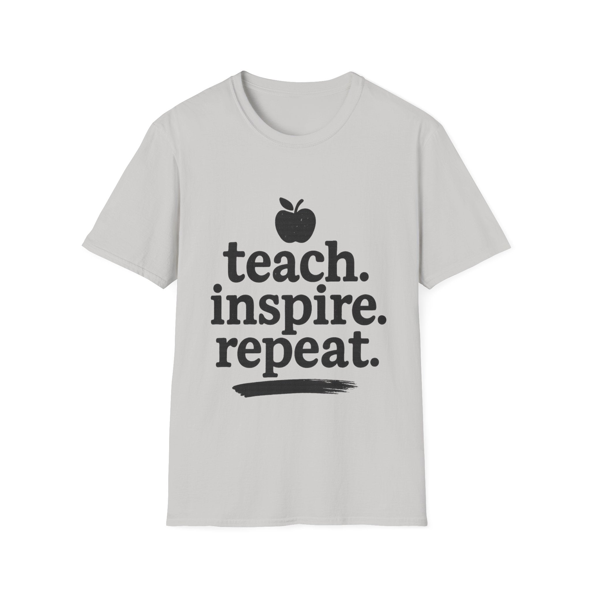 Teach. Inspire. Repeat. T‑Shirt — Teacher Apple Graphic Tee - Trending Now - August 2026 Trends - Everyday T-Shirt