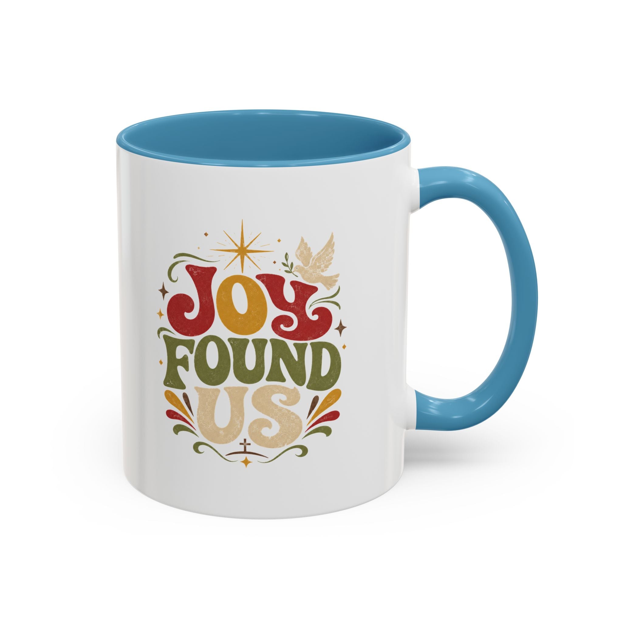 Christmas Joy Found Us Mug — Retro Holiday Coffee Cup