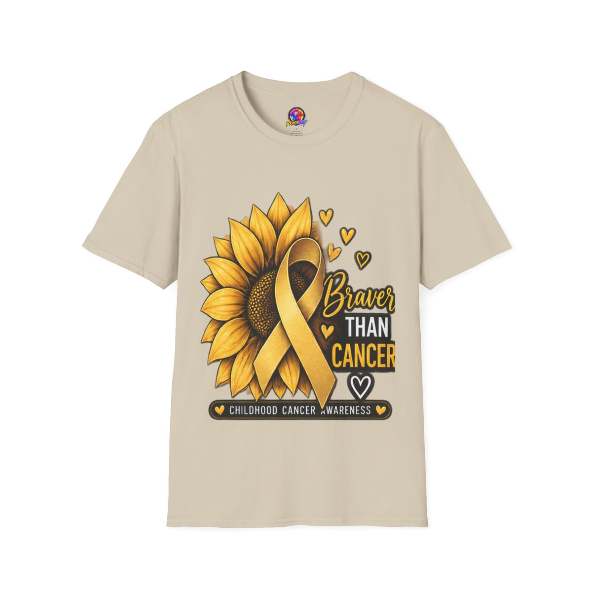 Braver Than Cancer Childhood Cancer Awareness Sunflower T-Shirt