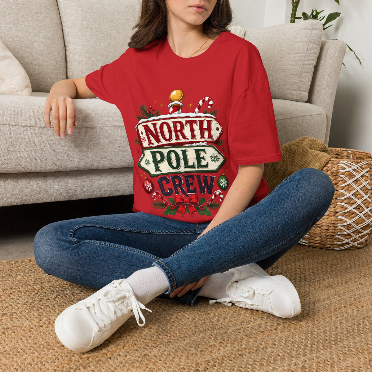 T-Shirt — North Pole Crew Christmas Holiday Graphic Tee