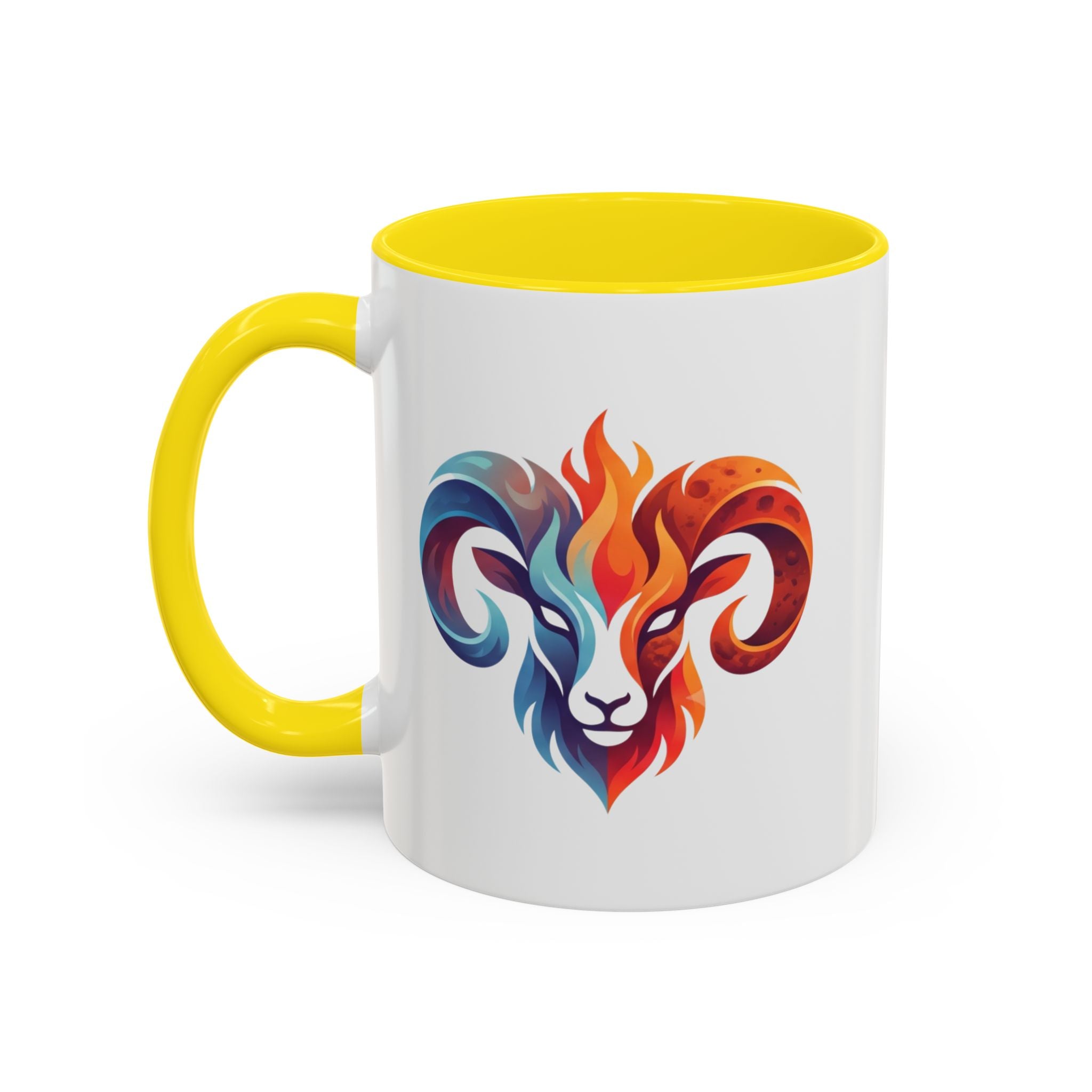 Aries Ram Heart Coffee Mug – Colorful Zodiac Accent Mug
