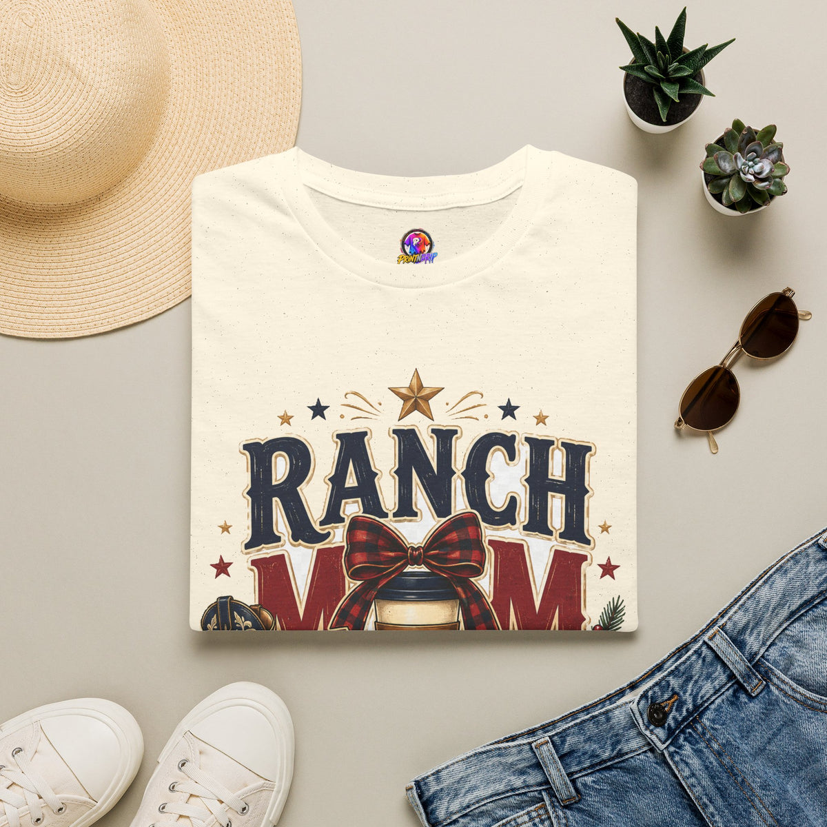 Ranch Mom Holiday Hustle T-Shirt — Festive Western Mom Tee