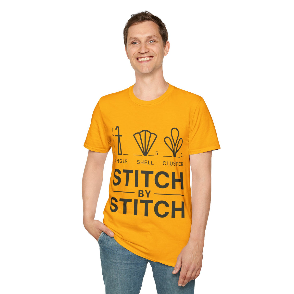 "Stitch By Stitch" Minimalist Crafting Tee | Sewing Knitting Embroidery T-Shirt - Trending Now - September 2026