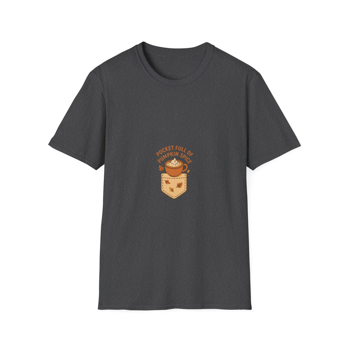 Pocket Full Of Pumpkin Spice Graphic Tee, Cute Autumn Coffee Pocket T-Shirt - Trending Now - September 2026
