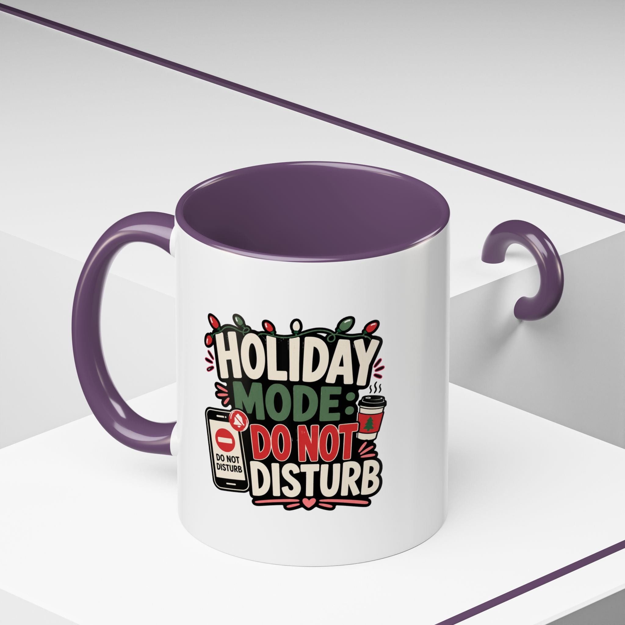 Modern Day Christmas Holiday Mode Coffee Mug — "Do Not Disturb" Accent Christmas Mug