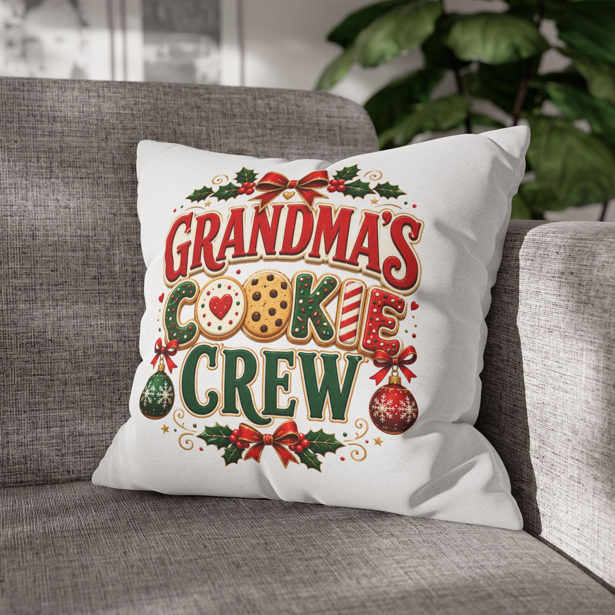 Grandma's Cookie Crew Christmas Pillowcase