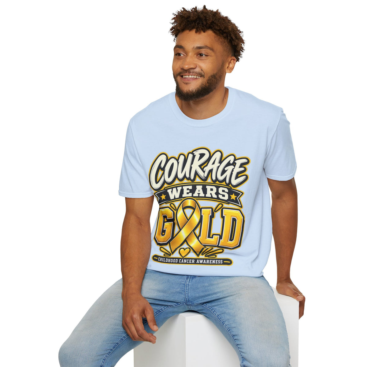 Childhood Cancer Awareness T-Shirt — "Courage Wears Gold"