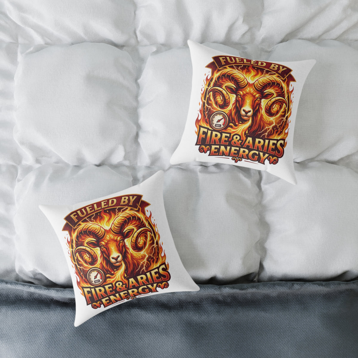 Zodiac Aries Pillow Fueled By Fire And Aries Energy Square Poly Canvas Pillow