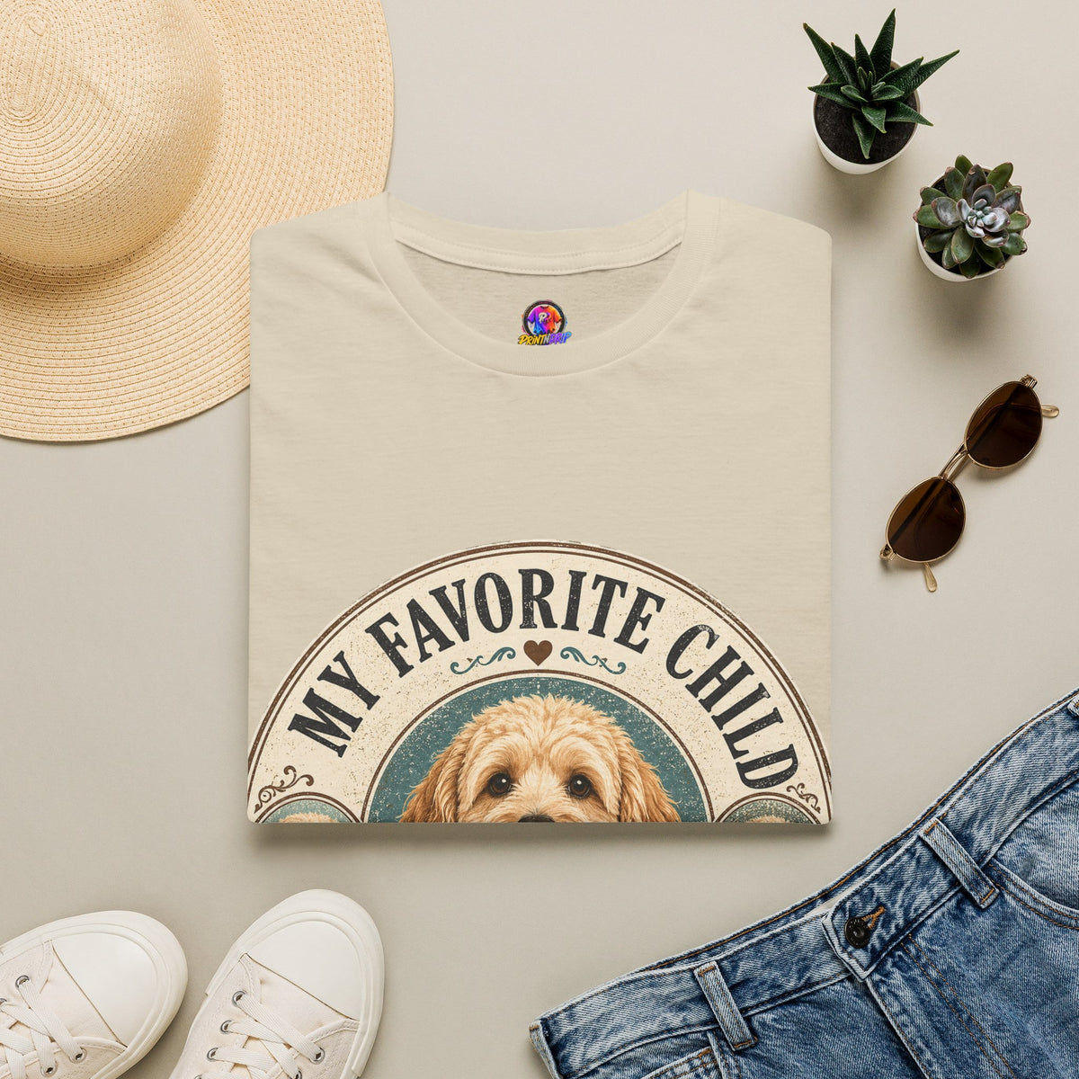 Dog Mom T-Shirt — "My Favorite Child" Cute Goldendoodle Graphic Tee