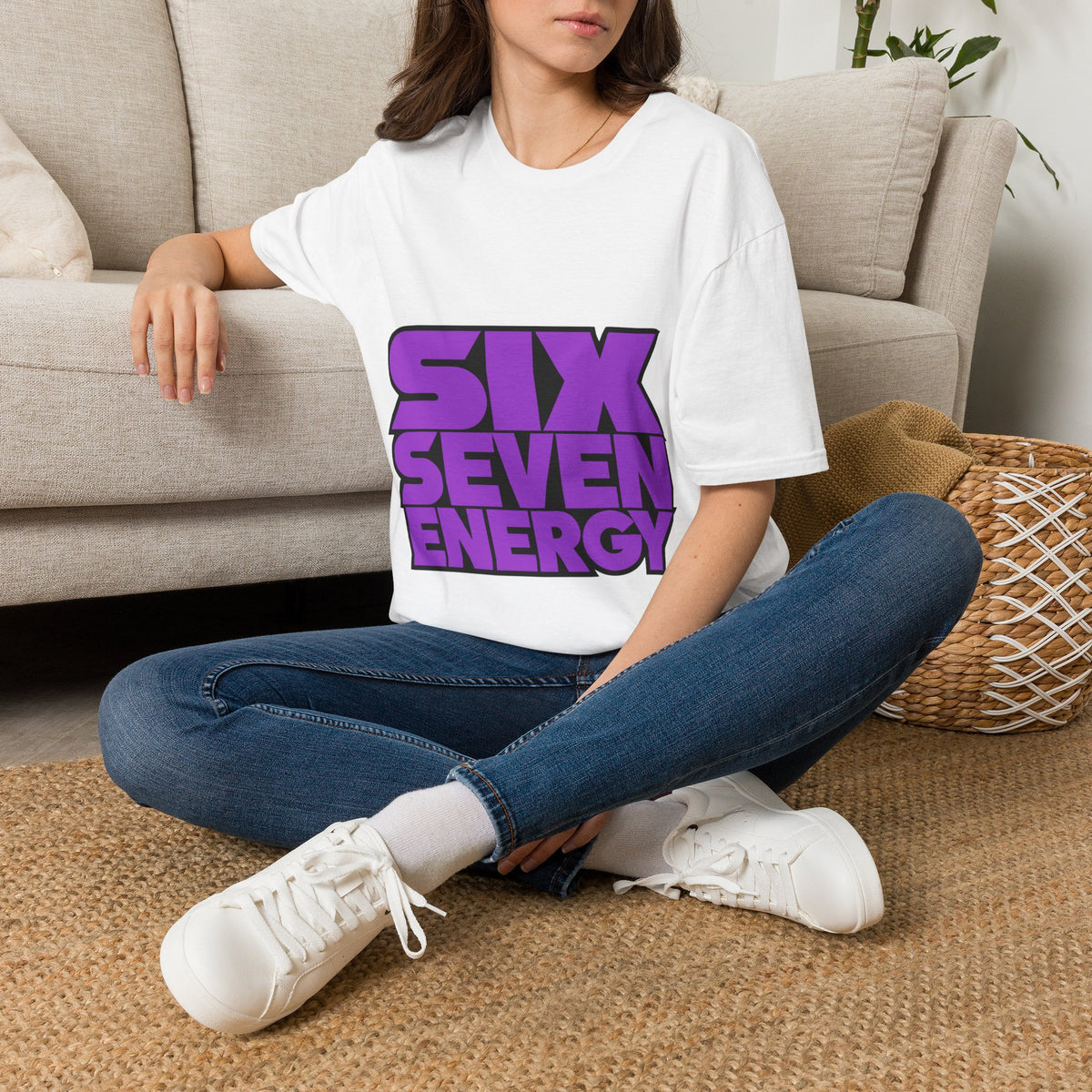 "Six Seven Energy" Bold Purple Typography Graphic Tee - Trending Now - September 2026