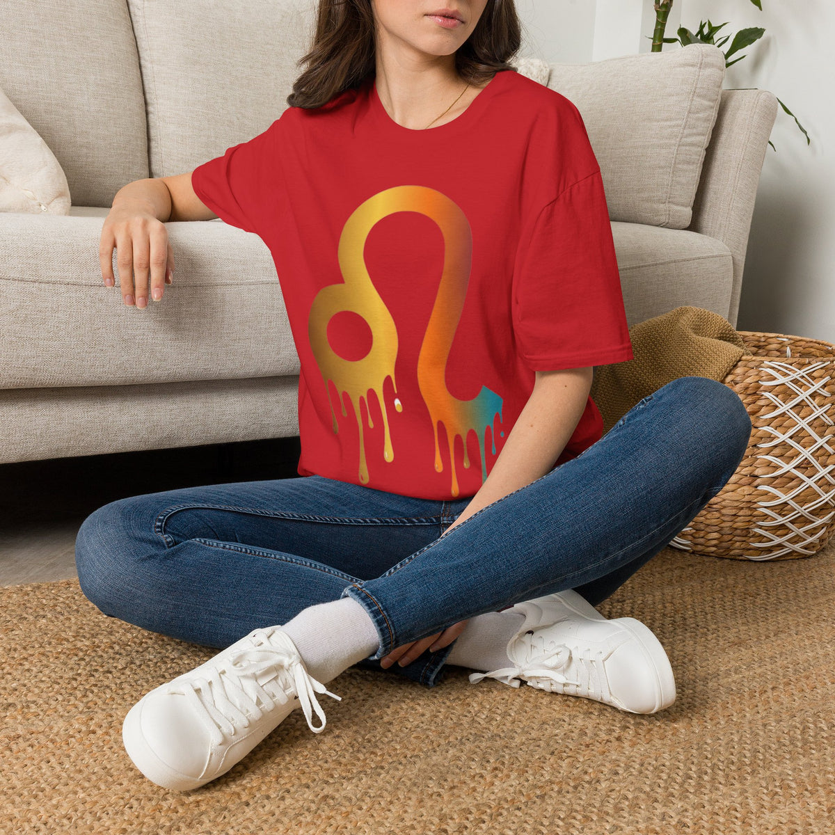 Leo Zodiac Drip T-Shirt — Colorful Astrology Sign Tee