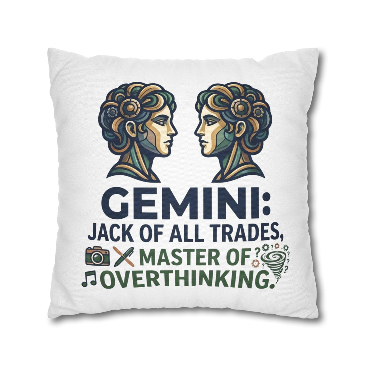Gemini Pillowcase – "Jack of All Trades, Master of Overthinking" Astrology Throw Pillow