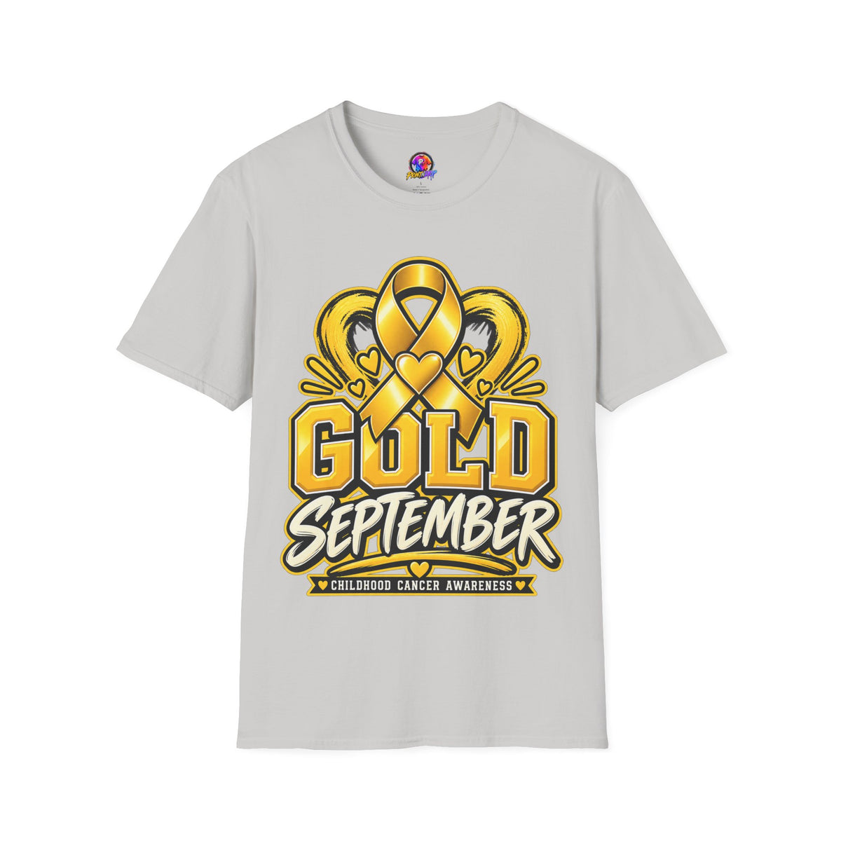 Gold September T-Shirt — Childhood Cancer Awareness Ribbon Tee