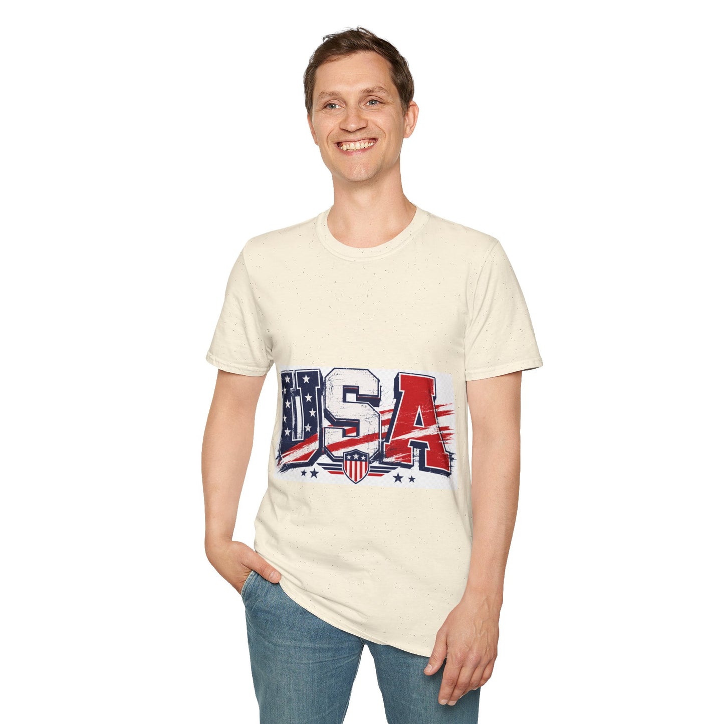USA Flag Graphic T-Shirt — Patriotic Red White & Blue Tee