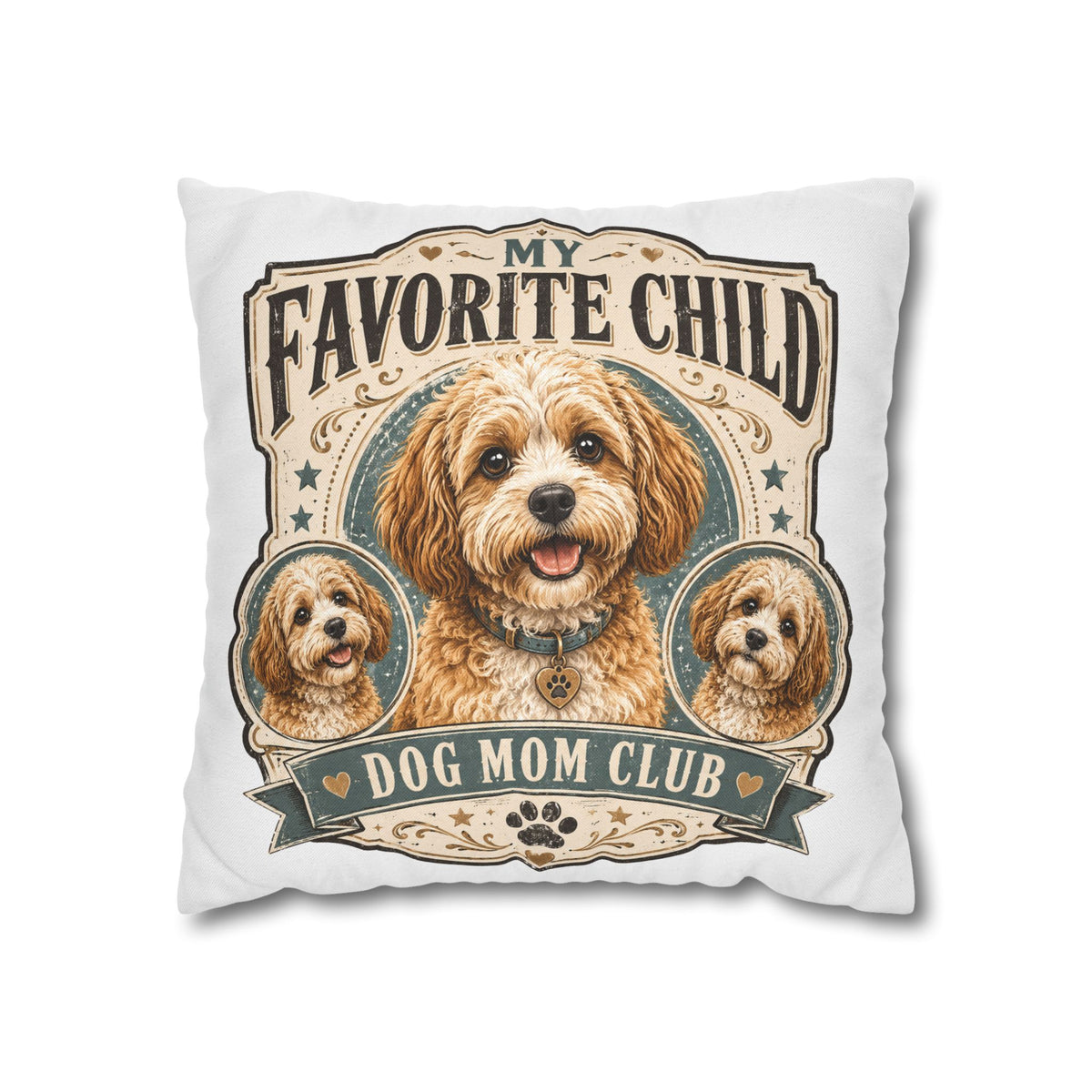 Dog Mom Pillowcase Milo Bailey Dog Dad Mom — "My Favorite Child" Spun Polyester Decorative Pillowcase