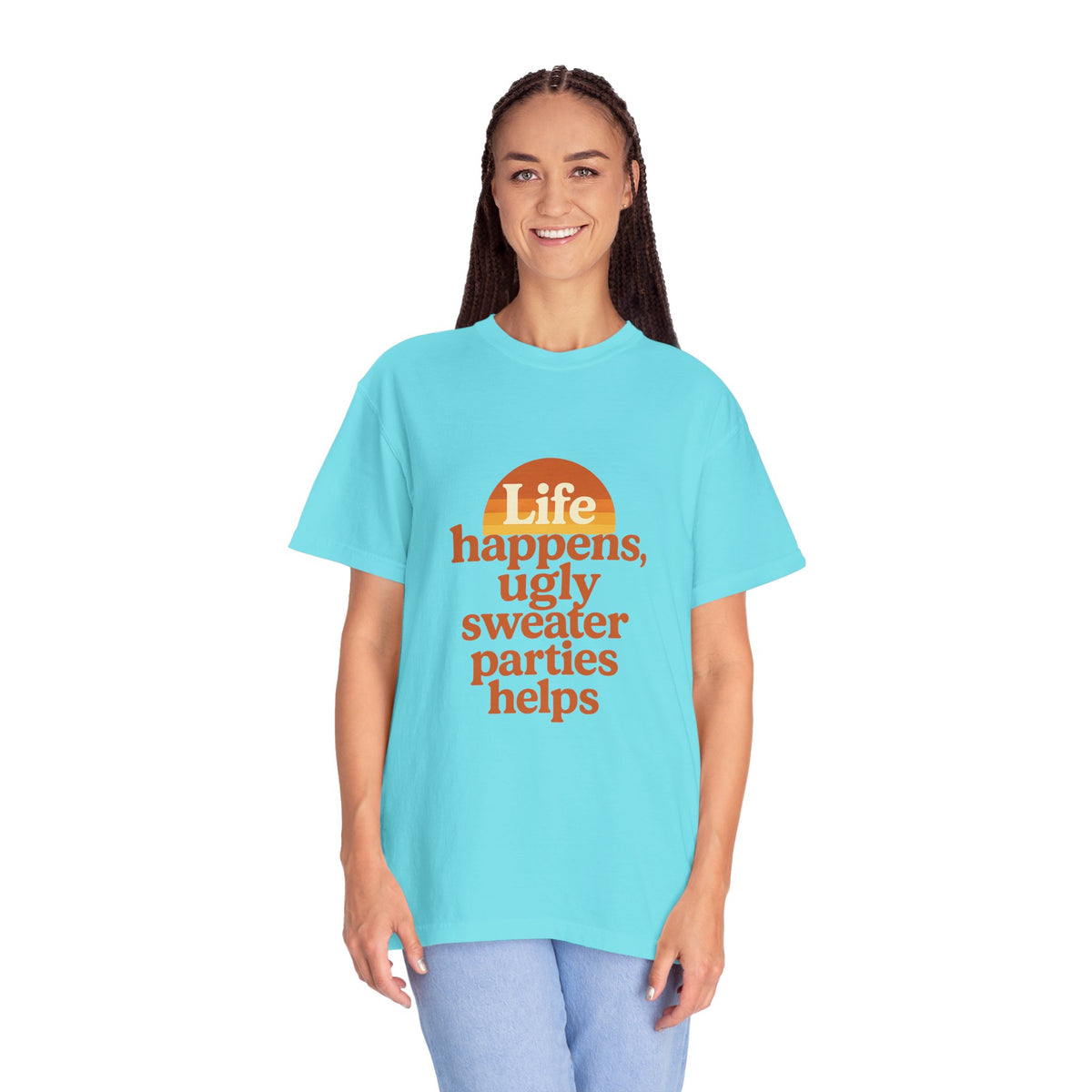 Life Happens Ugly Sweater Parties Helps T-Shirt - Trending Now - October 2026