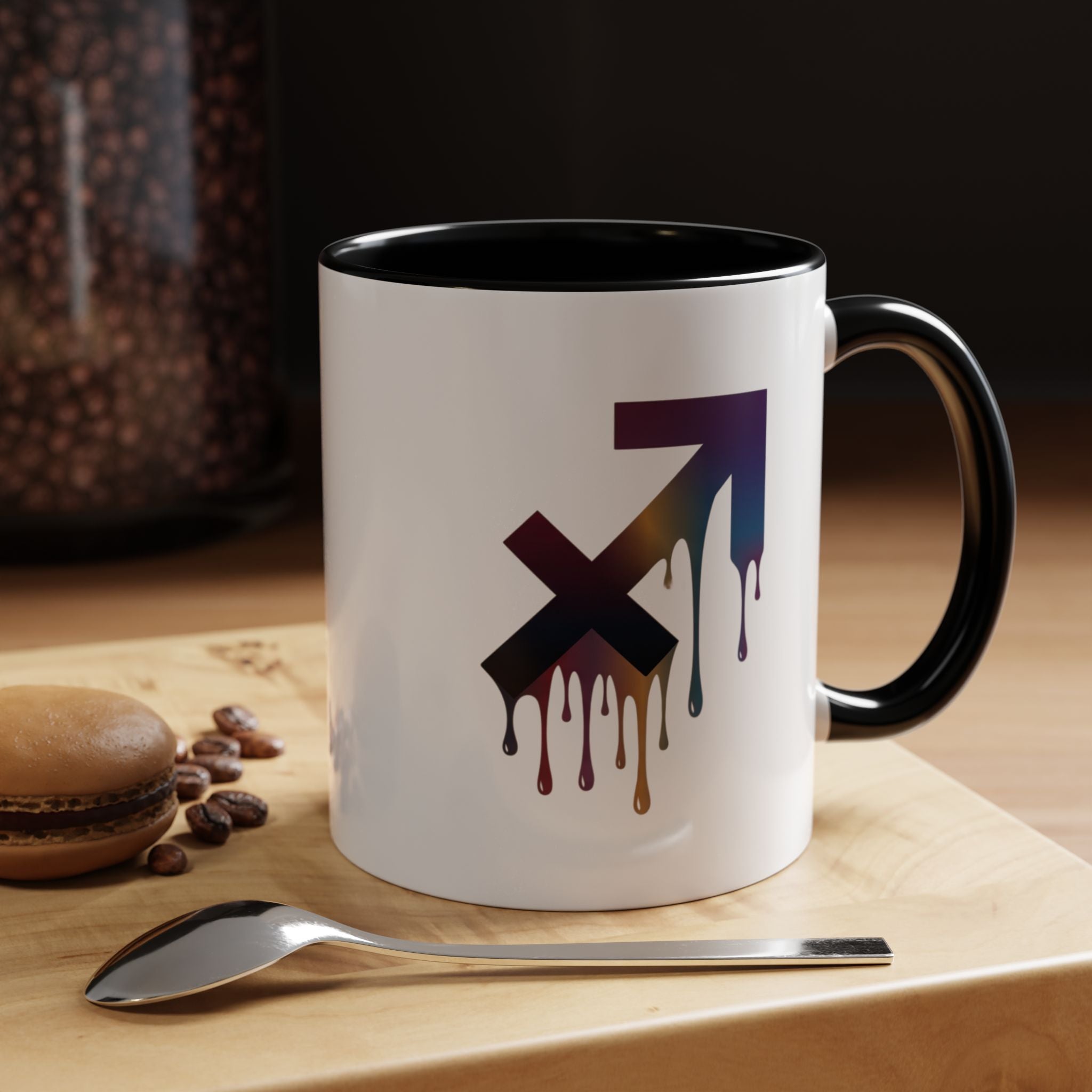 Sagittarius Drip Accent Coffee Mug — Zodiac Archer Horoscope Gift