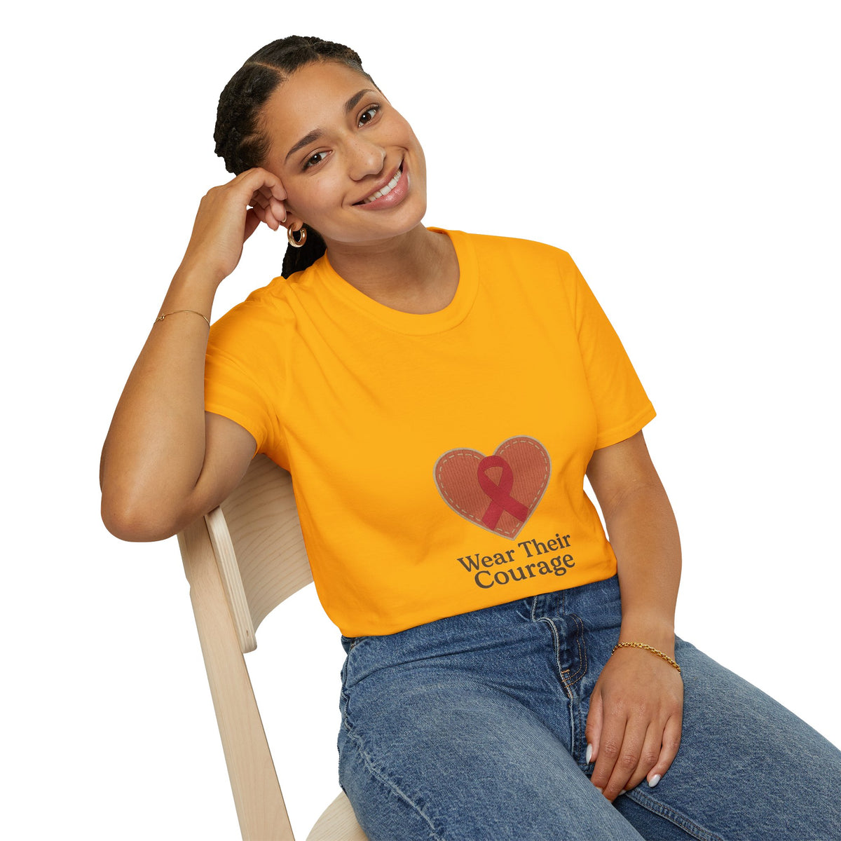Wear Their Courage Breast Cancer Awareness Ribbon Heart Tee - Trending Now - October 2026