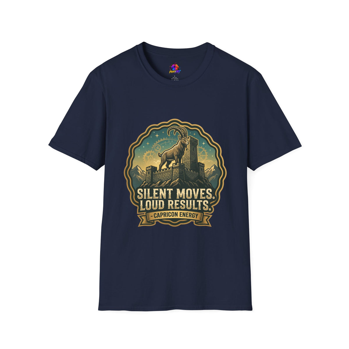 Silent Moves, Loud Results Goat Graphic Tee — Motivational Mountain Goat Shirt