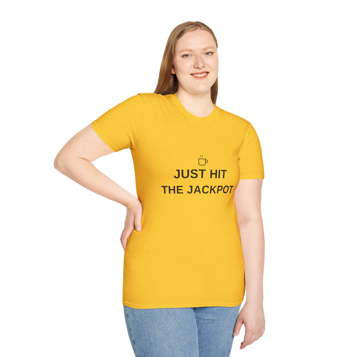 Just Hit the Jackpot T-Shirt — Coffee Minimalist Graphic Tee - Trending Now - August 2026