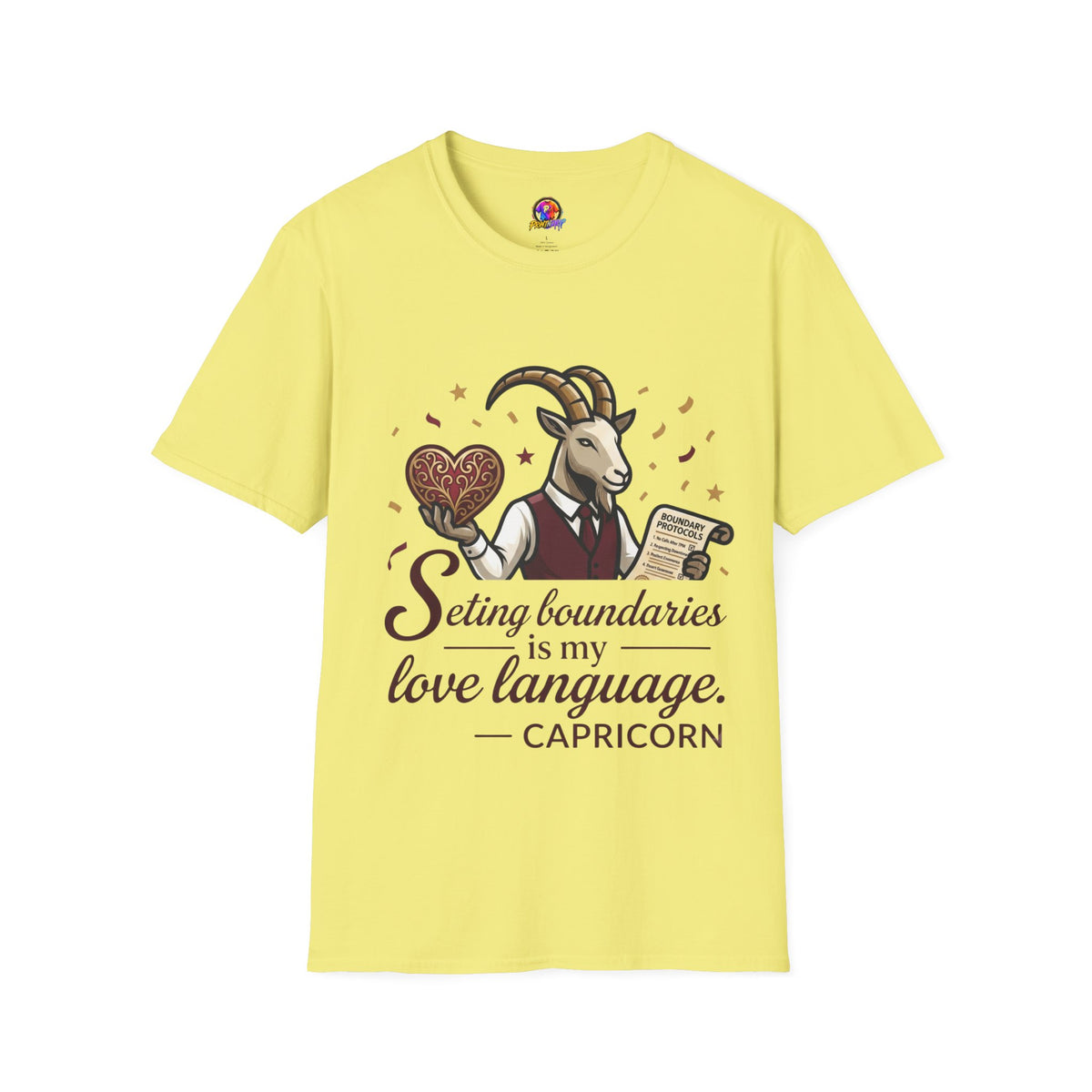 Capricorn T-Shirt — "Setting Boundaries is My Love Language" Zodiac Goat Tee