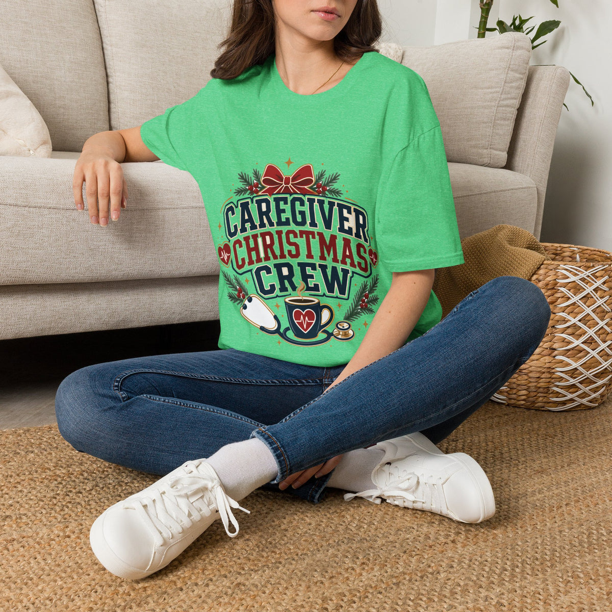 Caregiver Christmas Crew T-Shirt — Holiday Nurse & Caregiver Gift