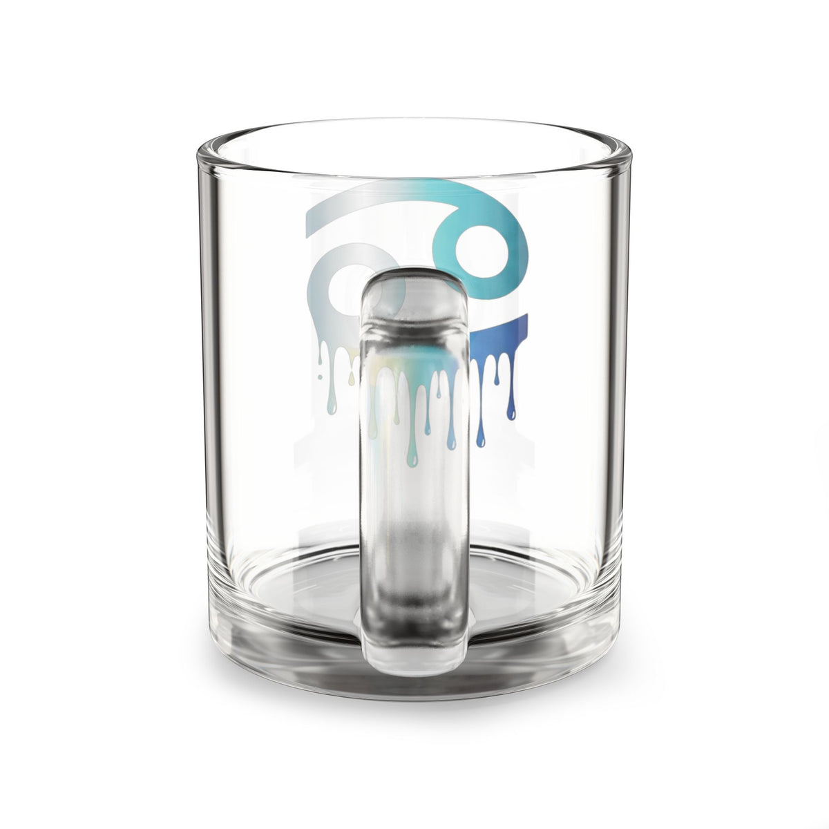 Cancer Zodiac Glass Mug — Dripping Gradient Horoscope Design, 10oz