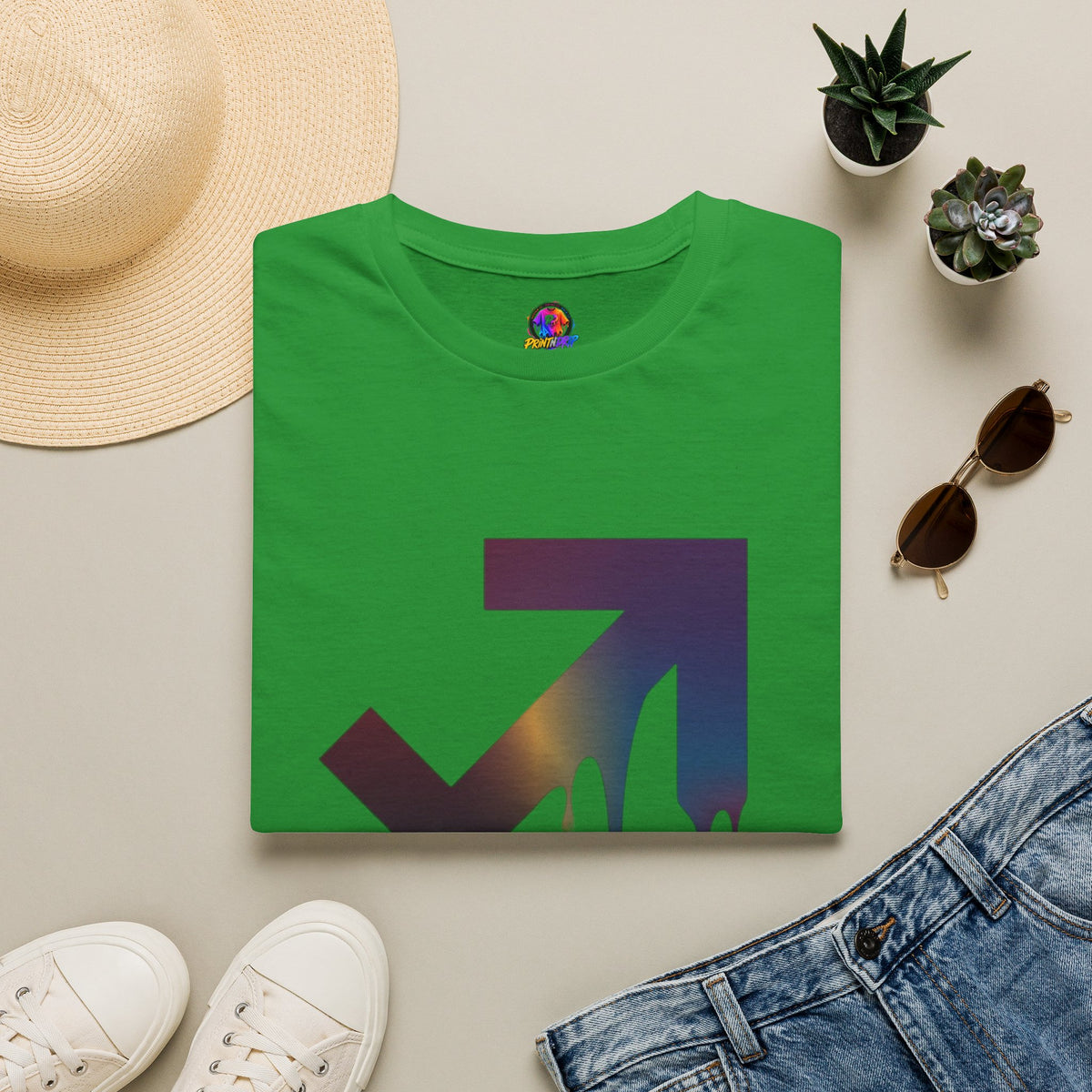 Sagittarius Drip T-Shirt — Gradient Astrological Arrow Tee