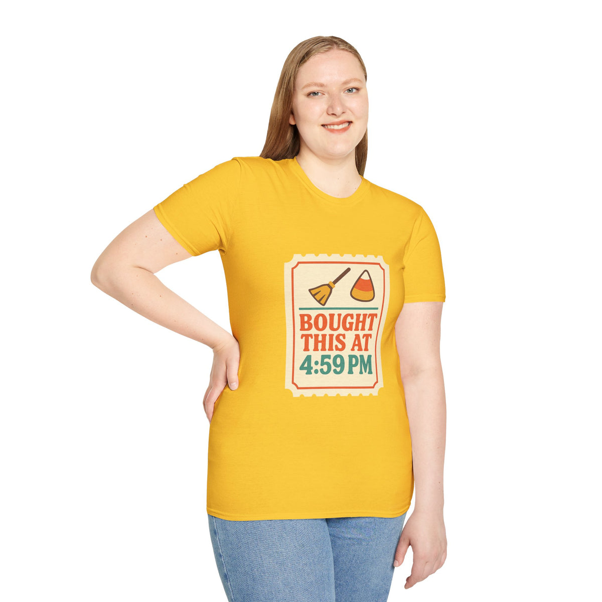 T-Shirt — "Bought This At 4:59 PM" Retro Grocery Sticker Design - Trending Now - October 2026