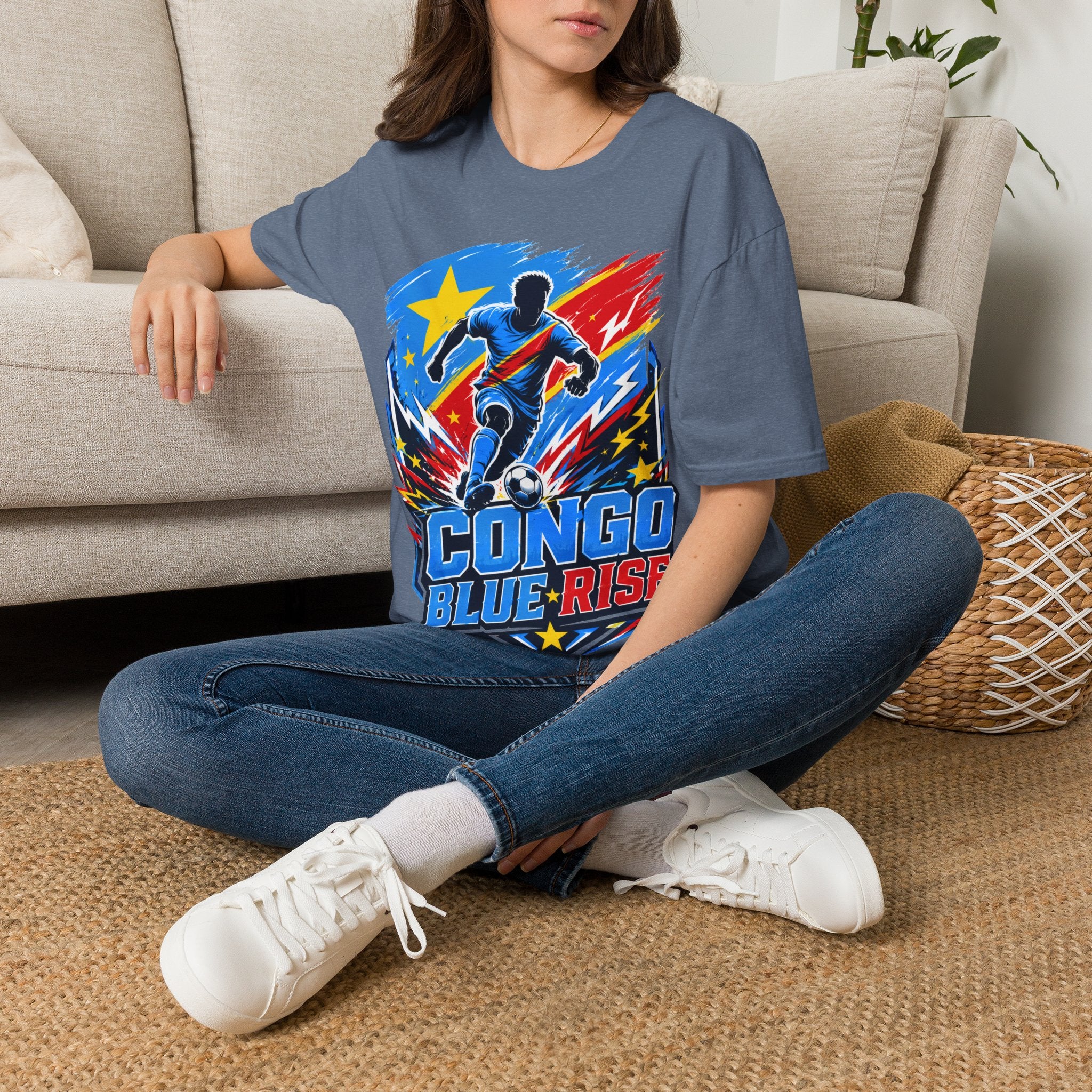 Congo Soccer T-Shirt — Congo Blue Rise Football Fan Tee