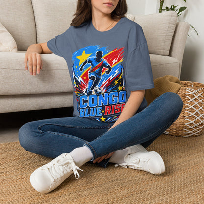Congo Soccer T-Shirt — Congo Blue Rise Football Fan Tee