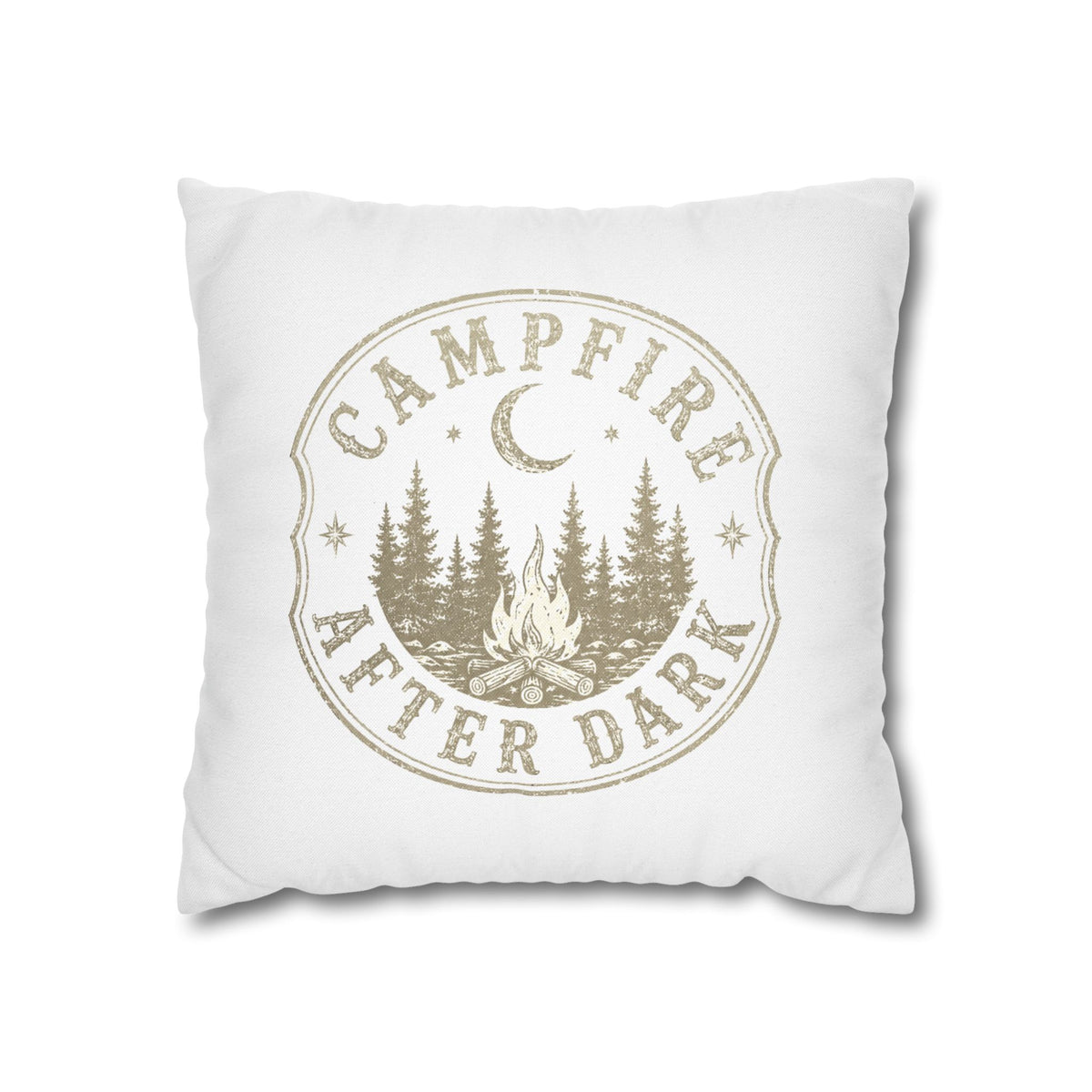 Campfire After Dark Decorative Pillowcase Milo Bailey Dog Dad Mom — Outdoor Rustic Woodland Accent