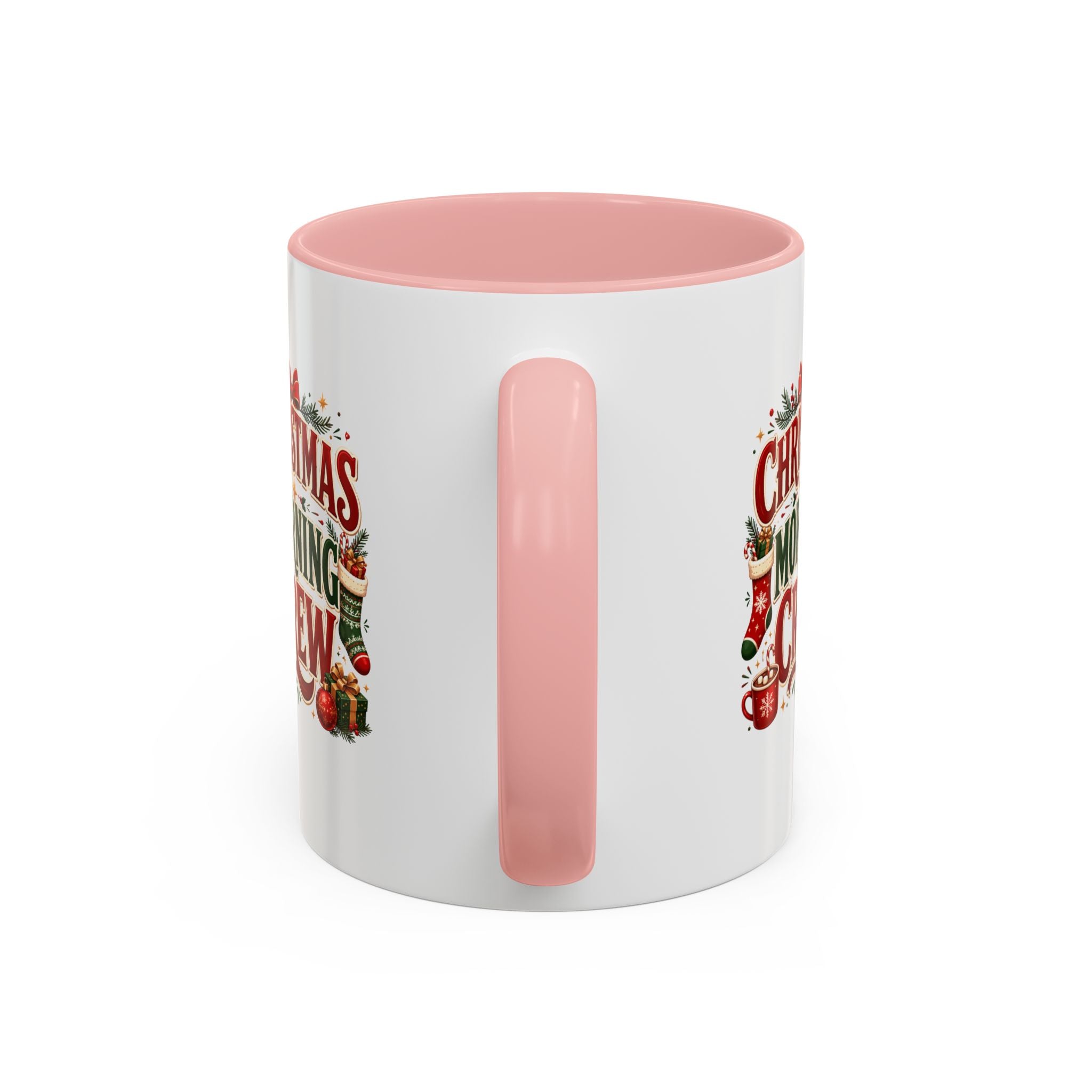 Christmas Morning Crew Accent Coffee Mug – Holiday Coffee Cup