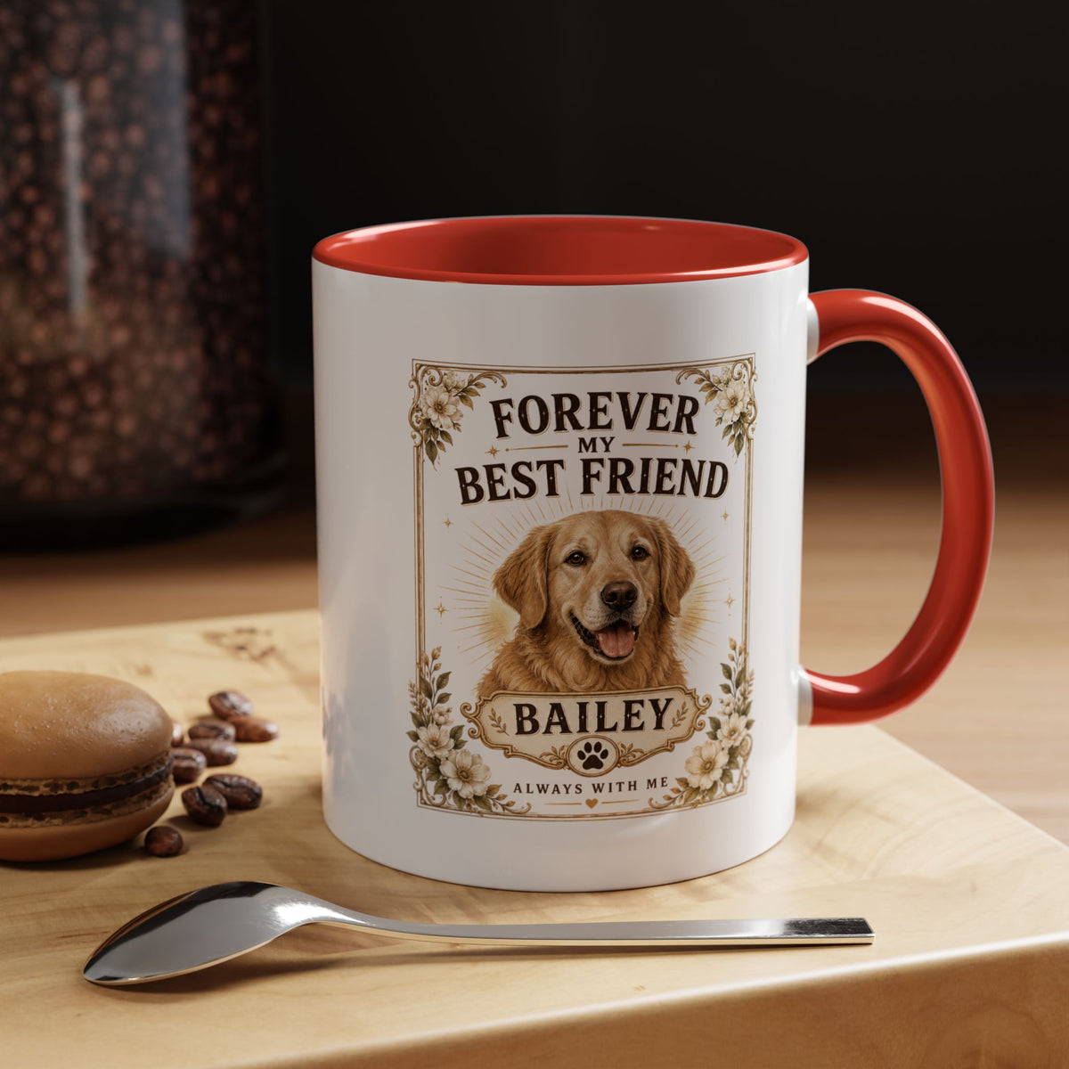Milo Bailey Dog Dad Mom Forever My Best Friend Dog Mug — Personalized Golden Retriever Coffee Cup