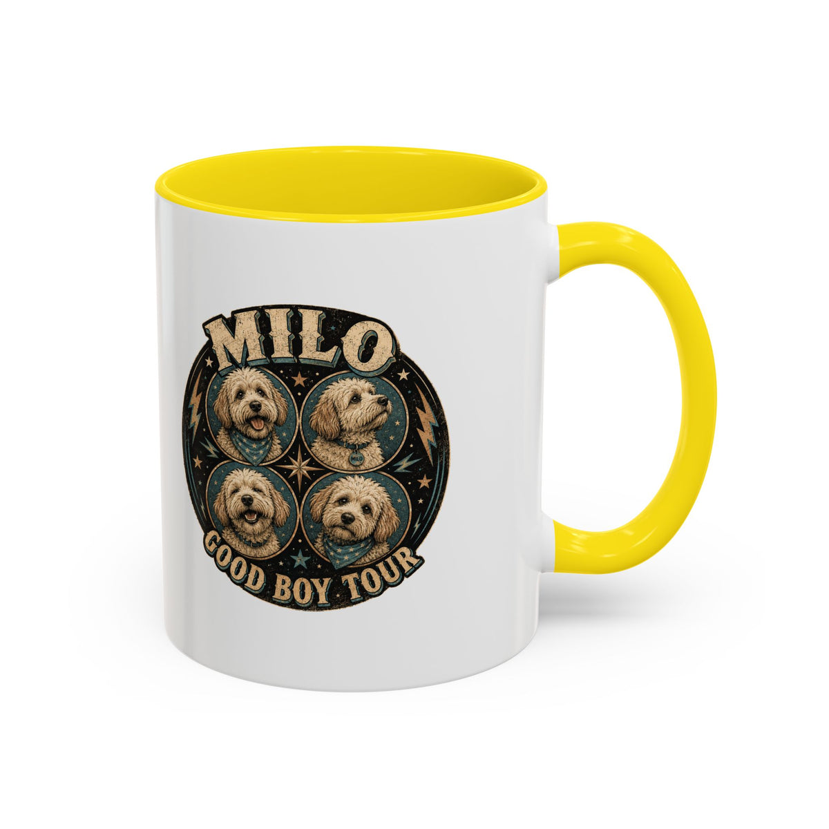 Milo Bailey Dog Dad Mom Milo "Good Boy Tour" Accent Coffee Mug —  Cute Dog Portraits