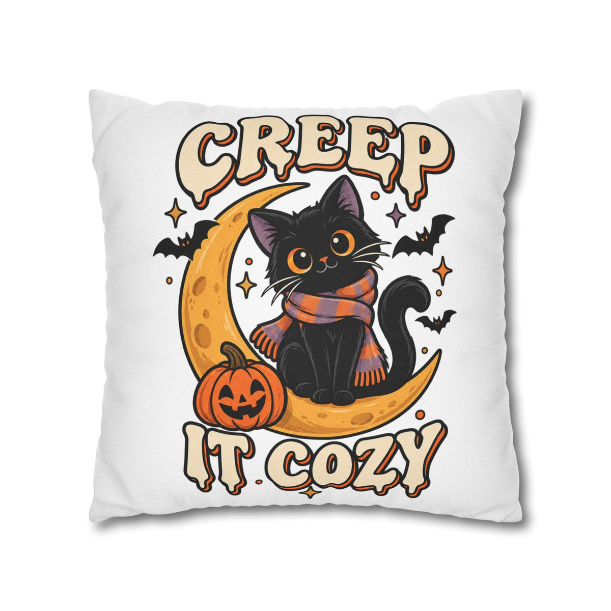Creep It Cozy Halloween Cat Pillowcase
