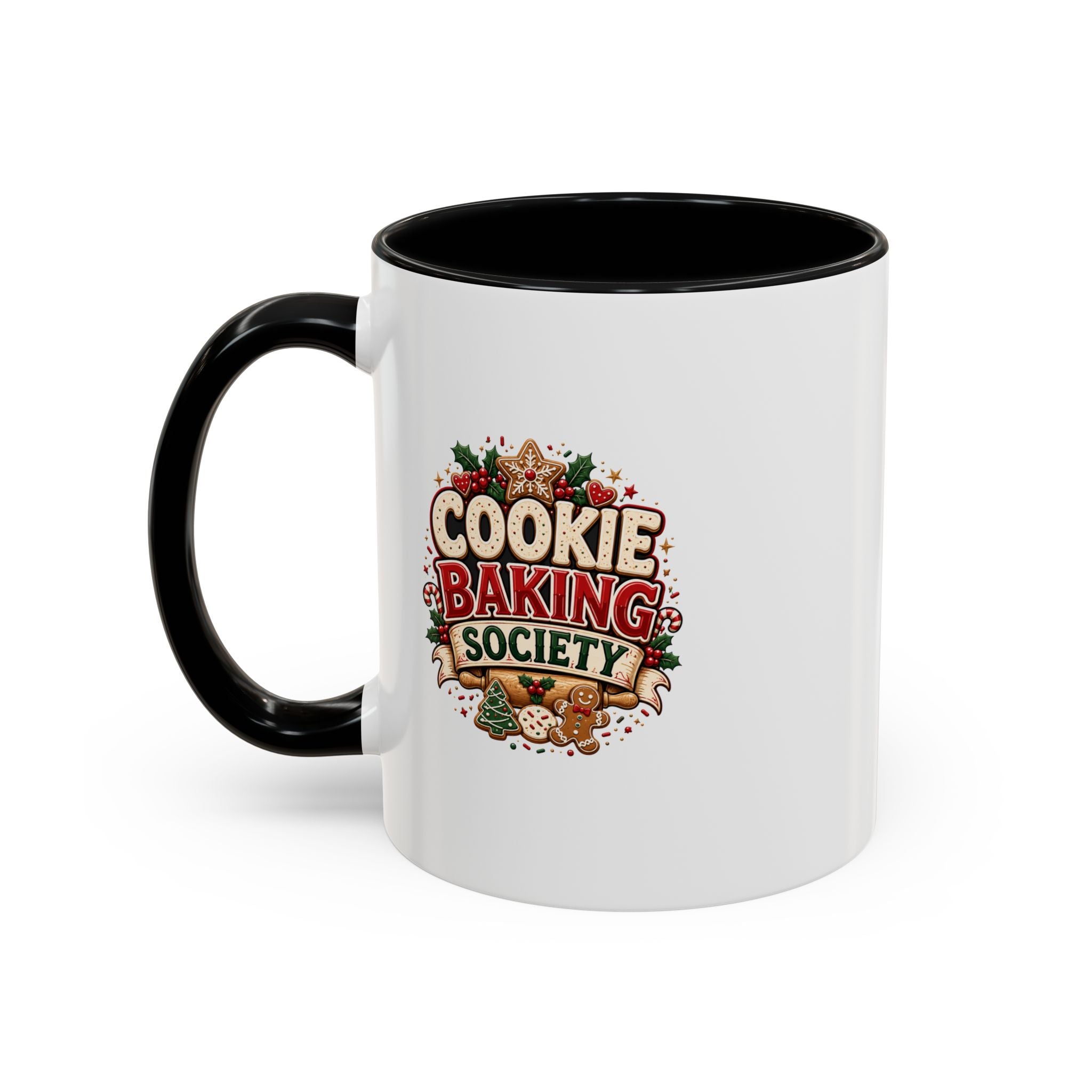 Cookie Baking Society Accent Coffee Mug — Holiday Baking Ceramic Mug