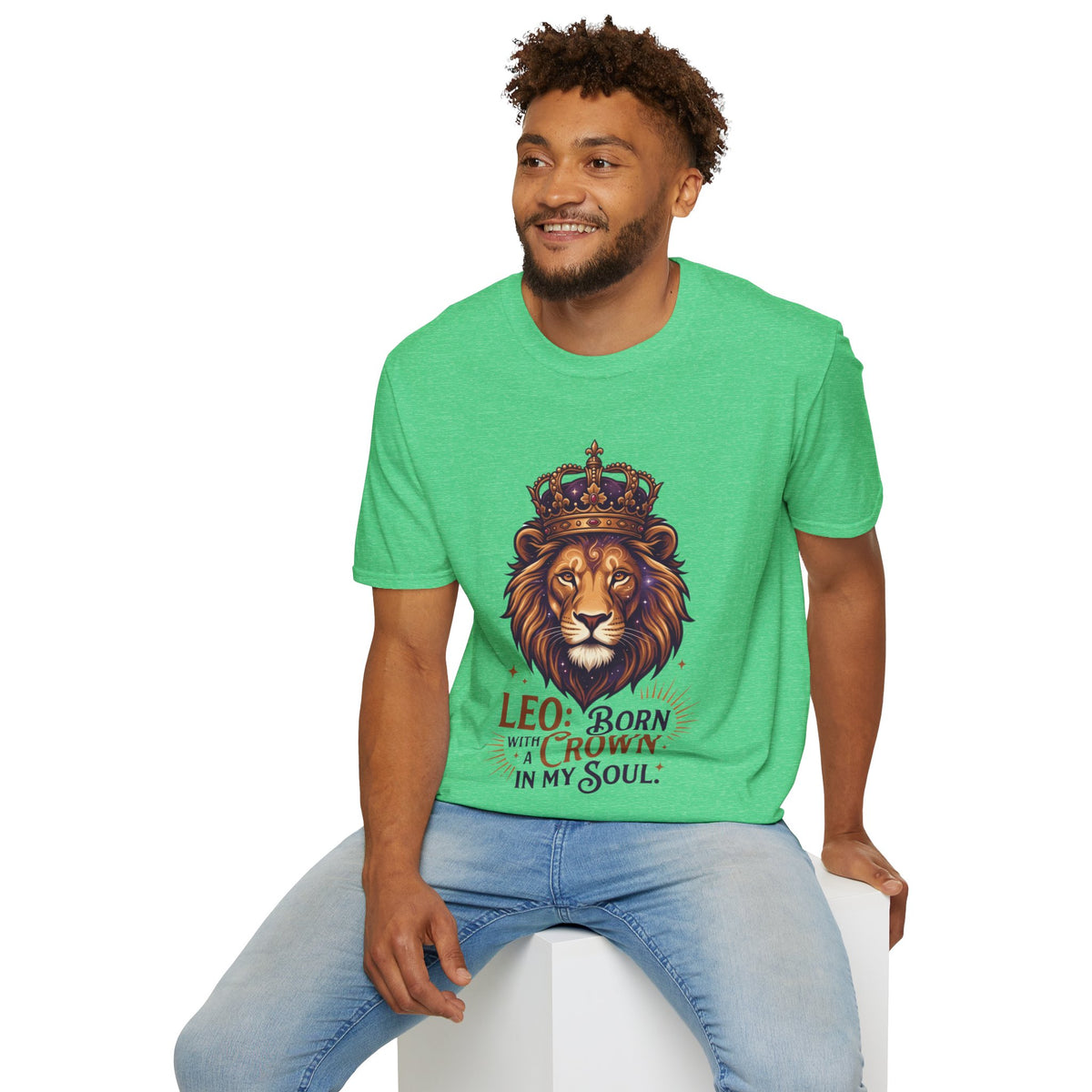 Leo Zodiac Lion T-Shirt — "Born with a Crown in My Soul" Zodiac Graphic Tee
