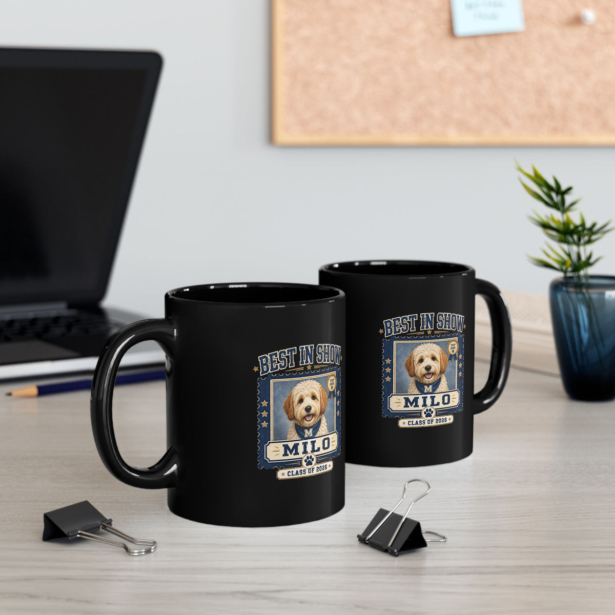 Milo Bailey Dog Dad Mom Best in Show Dog Photo Mug — Personalized "Milo" Pet Portrait Coffee Cup