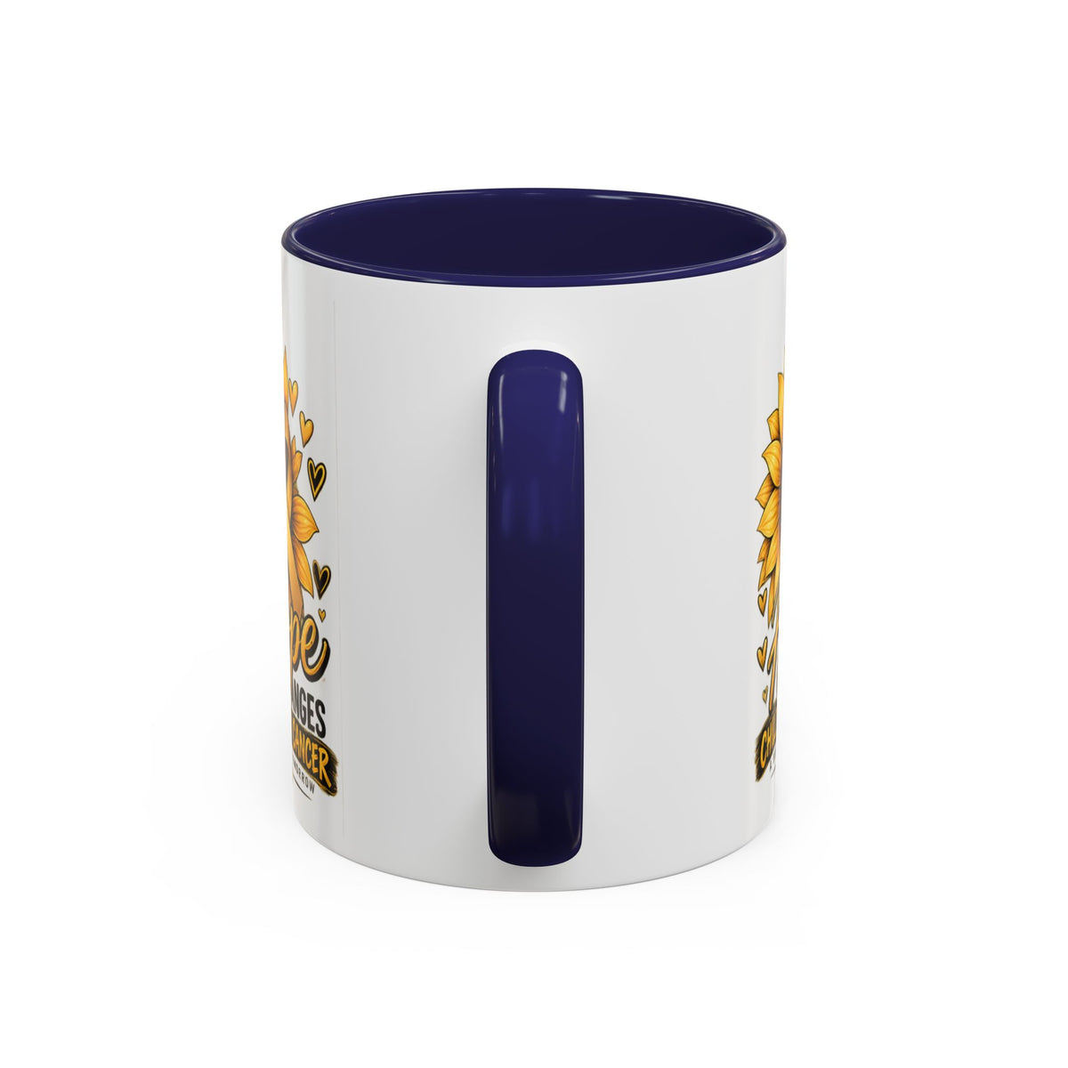 Hope Changes Childhood Cancer Mug – Gold Ribbon Sunflower Accent Coffee Cup (11/15oz)