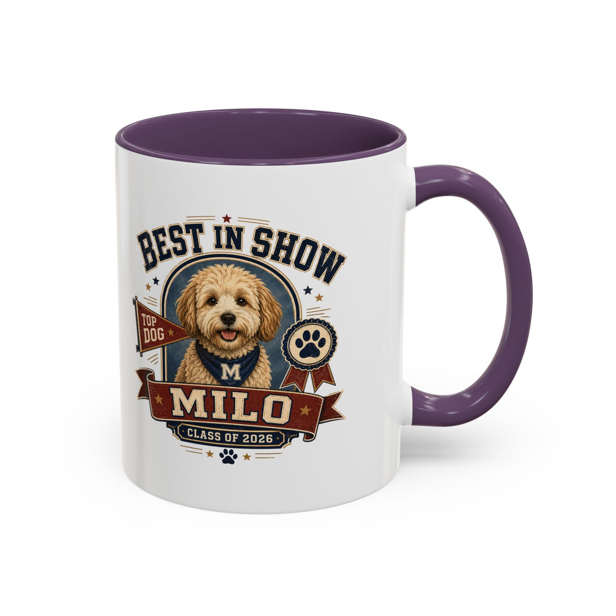 Milo Bailey Dog Dad Mom Best in Show Milo Coffee Mug — Personalized Dog Portrait Accent Mug