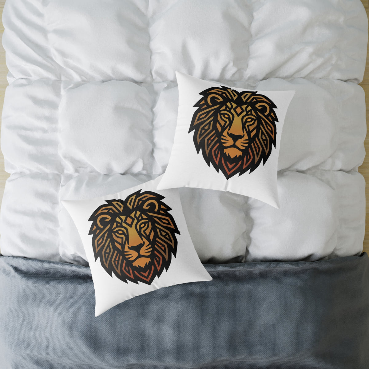 Leo Zodiac Lion Square Poly Canvas Pillow