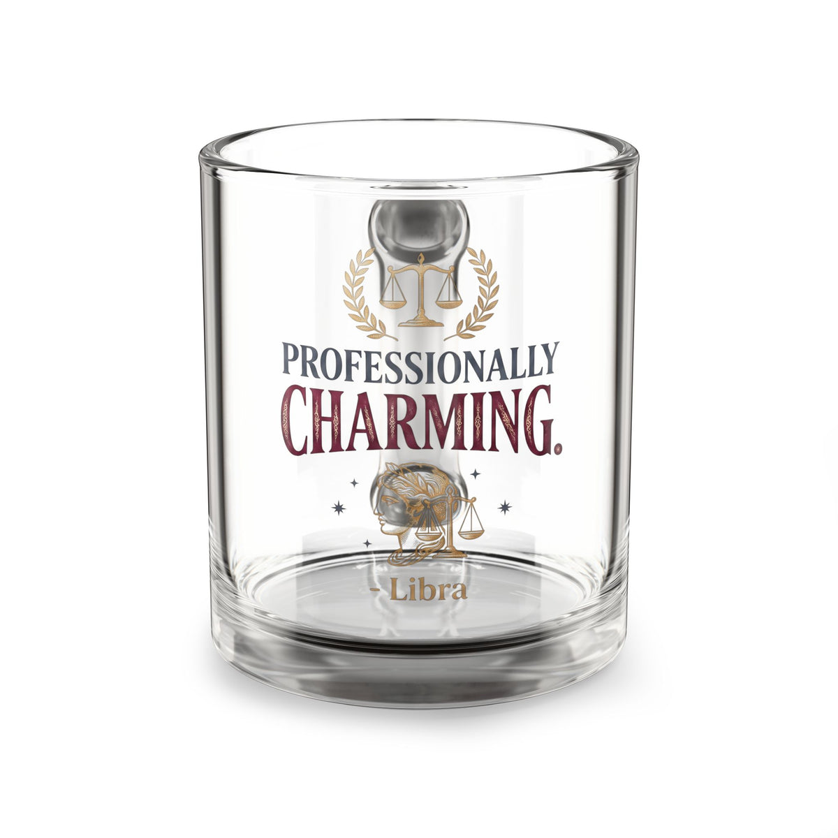 Libra 'Professionally Charming' 10oz Glass Mug — Zodiac Coffee Cup
